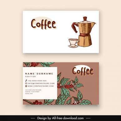coffee business card template retro design 