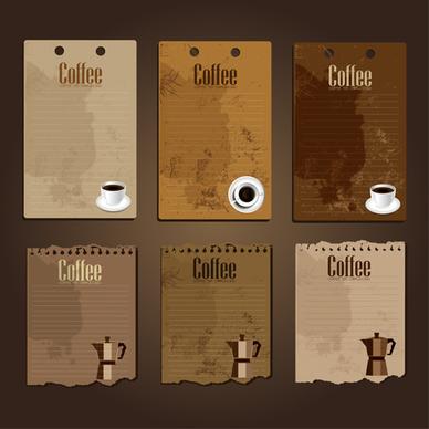 coffee cards creative vector design