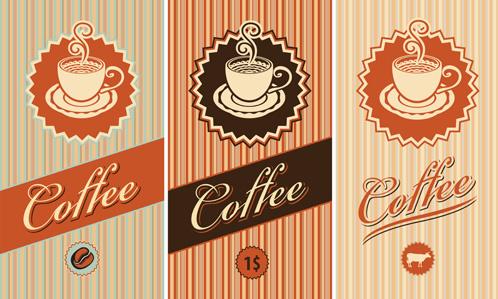 coffee cards design elements vector