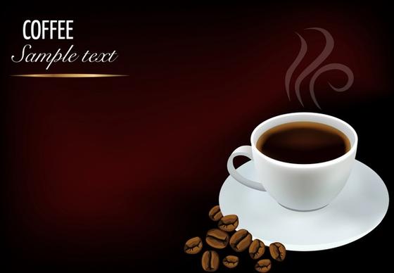 coffee advertising banner aroma cup contrast modern realistic