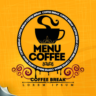 coffee house menu cover elements vector