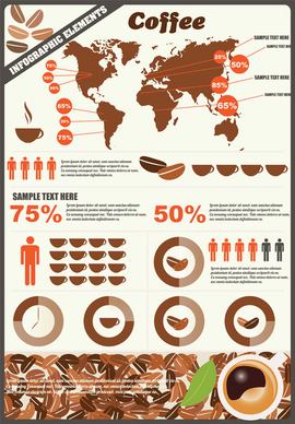 coffee infographics business template design vector