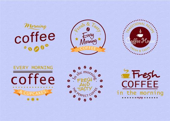 coffee label design with various styles