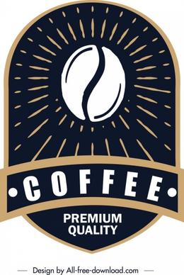 coffee label template classical dark rounded vertical decor