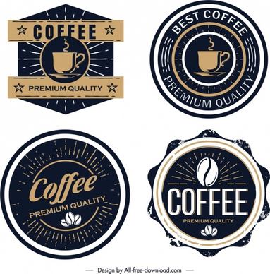coffee label templates classical black design