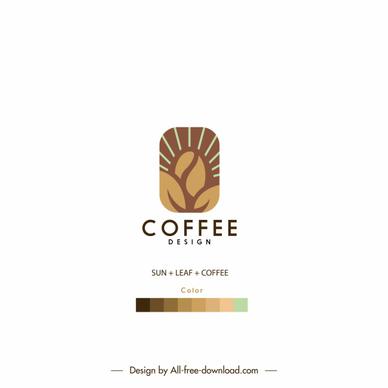 coffee logo template flat bean sketch