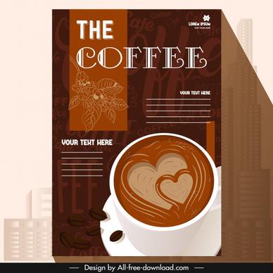 coffee menu cover template decorated cup blurred texts