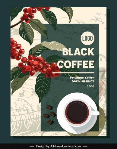coffee poster template classical elegance
