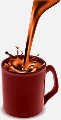coffee pouring into cup food vector