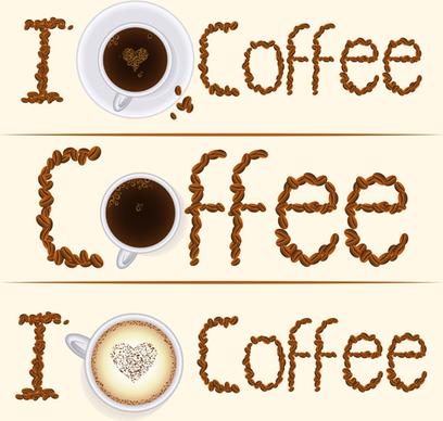 coffee text design vector