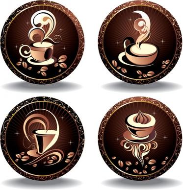 coffee labels templates elegant brown dynamic decor