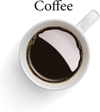 coffee advertising banner cup icon realistic design
