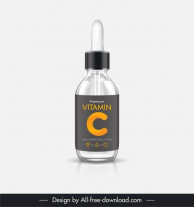 collagen serum bottle packaging template elegant contrast modern
