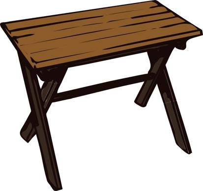 Collapsible Wooden Table clip art