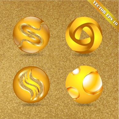 collection of 3d yellow abstract spheres