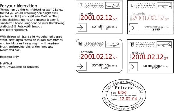 Collection Of Passport Stamps (feaux) clip art
