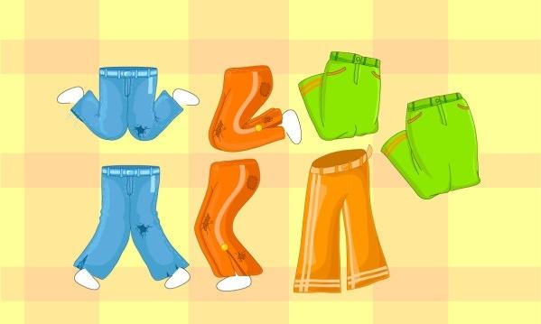 collection of vector cartoon pants