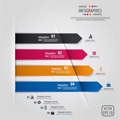 color banner numbers infographics data vector