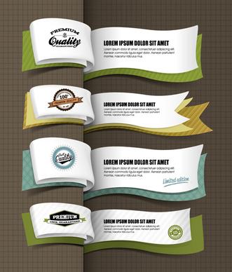 color bookmarks design elements vector