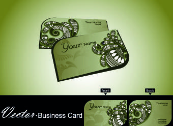 color floral business cards vector