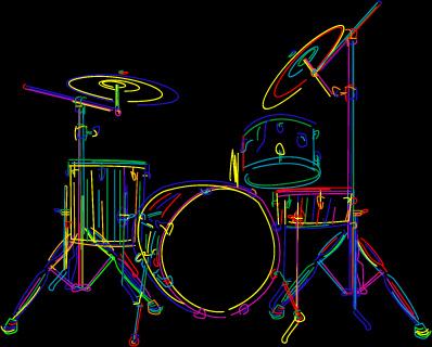 color lines musical instruments vector