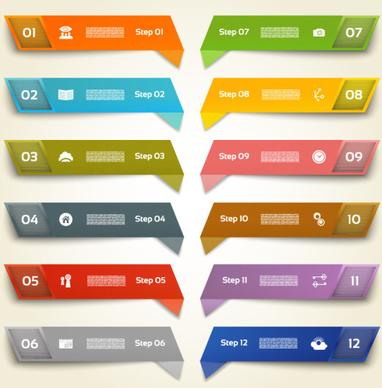 color number banners vector
