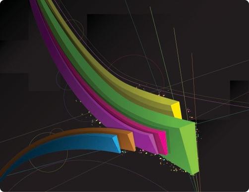color threedimensional dynamic lines of the vector