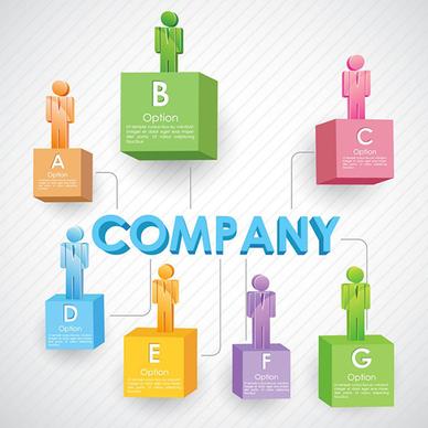 colored 3d people company template vector