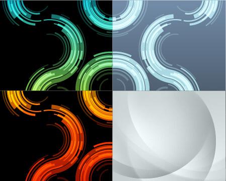 colored abstract art background vectors set