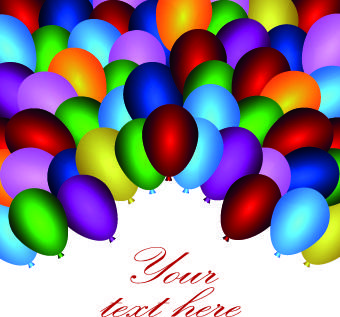 colored balloons holiday background illustration set