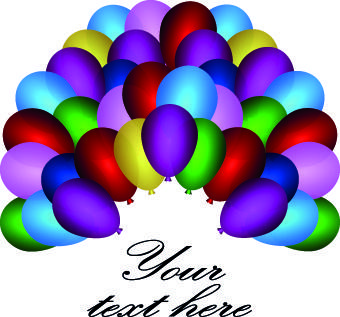 colored balloons holiday background illustration set