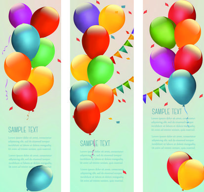 colored balloons holiday banner vector