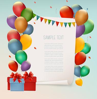 colored balloons holiday vector background