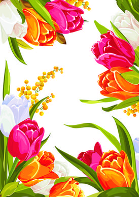 colored beautiful flowers design graphics