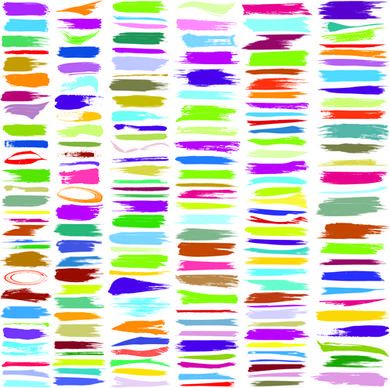 colored brushes grunge vector