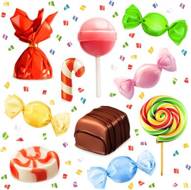 colored candies vector design