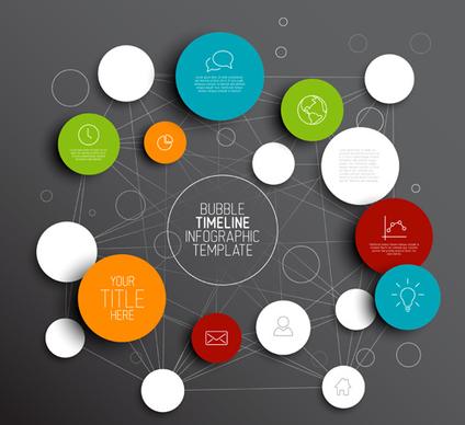 colored circles infographic template vector graphics