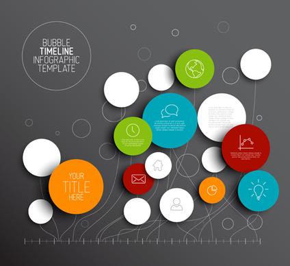 colored circles infographic template vector graphics