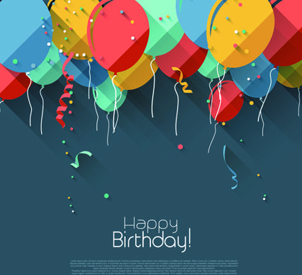 colored confetti with happy birthday gray background vector
