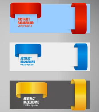 colored corners banners vector