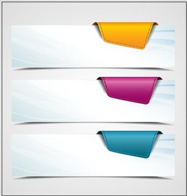 colored corners paper banner vector