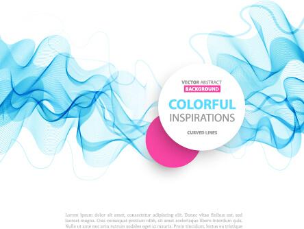 colored curved lines abstract background vector