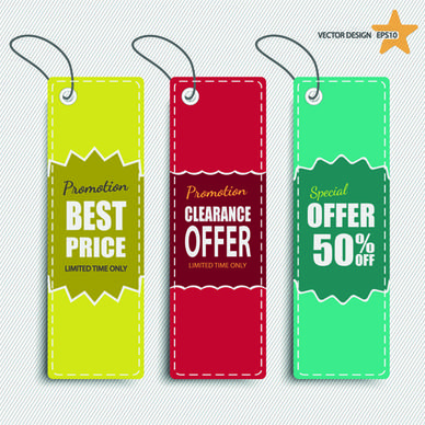 colored discount price tag vector graphics