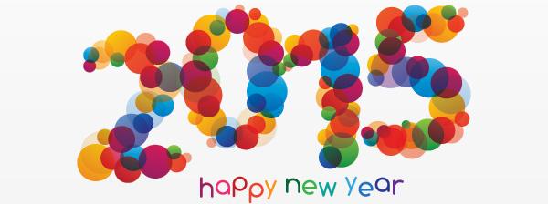 colored dot15 new year design vector