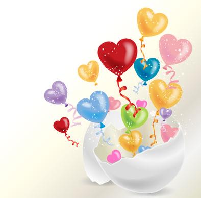 colored dream heart design vector