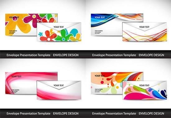 envelope templates colorful modern floral dynamic decor