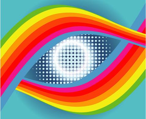 colored eye in blue free vector