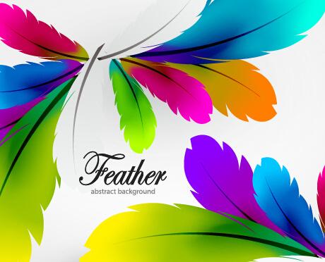 colored feathers art background