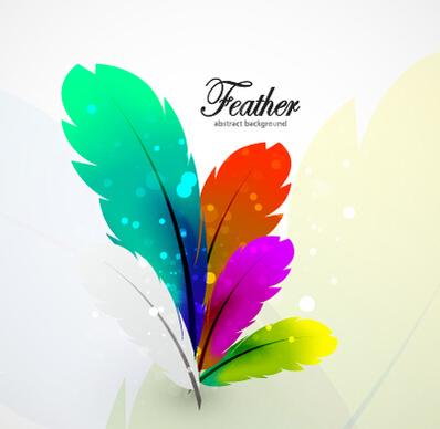 colored feathers art background
