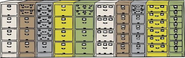 Colored Filing Cabinets clip art
